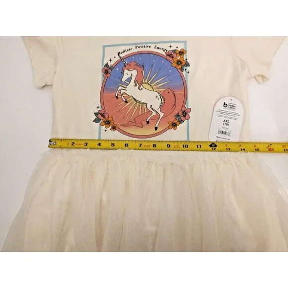 NEW! ~ Wonder Nation Cream Unicorn Tulle Tutu Dress Girls size - XL (14-16) - Picture 10 of 13